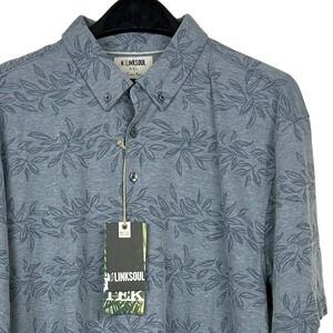 NEW Linksoul Dry Tek Men's Medium Fog Blue Leaf Wicking Organic Cotton Poly Polo
